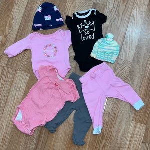 7 Piece Newborn Baby Girl Bundle